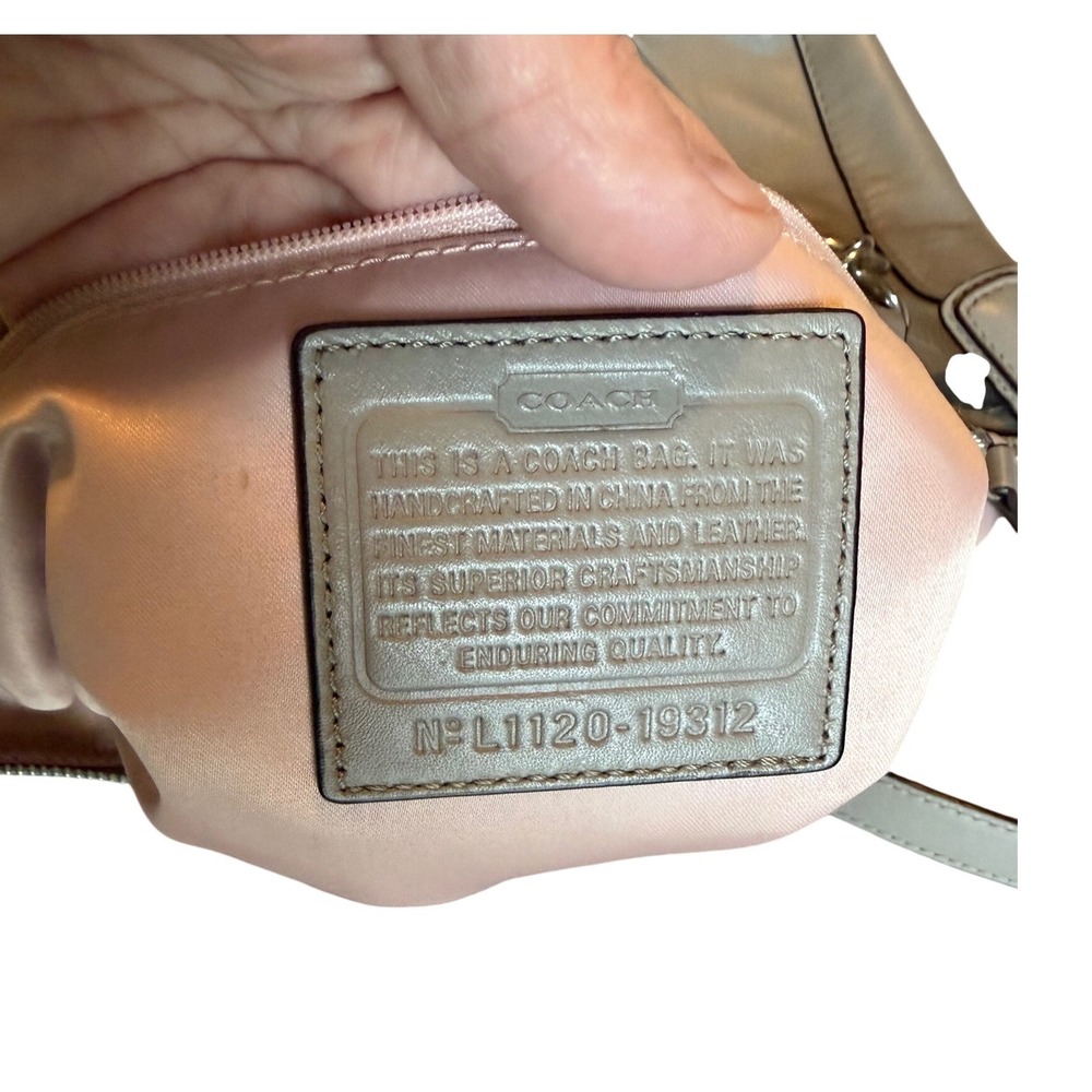 Coach Kristin Woven Leather Hobo Bag‎ Grey Taupe L1120-19312 Crossbody Handbag - Picture 4 of 12